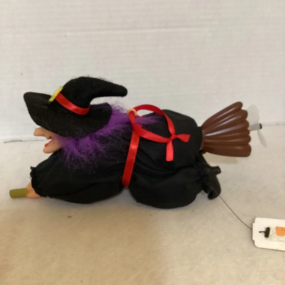 Vintage Halloween Witch on Broom Propeller Broomstick Decoration Ornament
